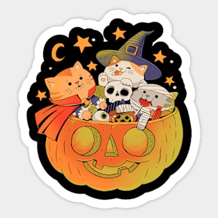 Pumpkin and Cats Sticker